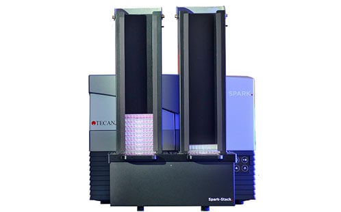 The Spark-Stack offers fully automated processing of up to 50 assay plates